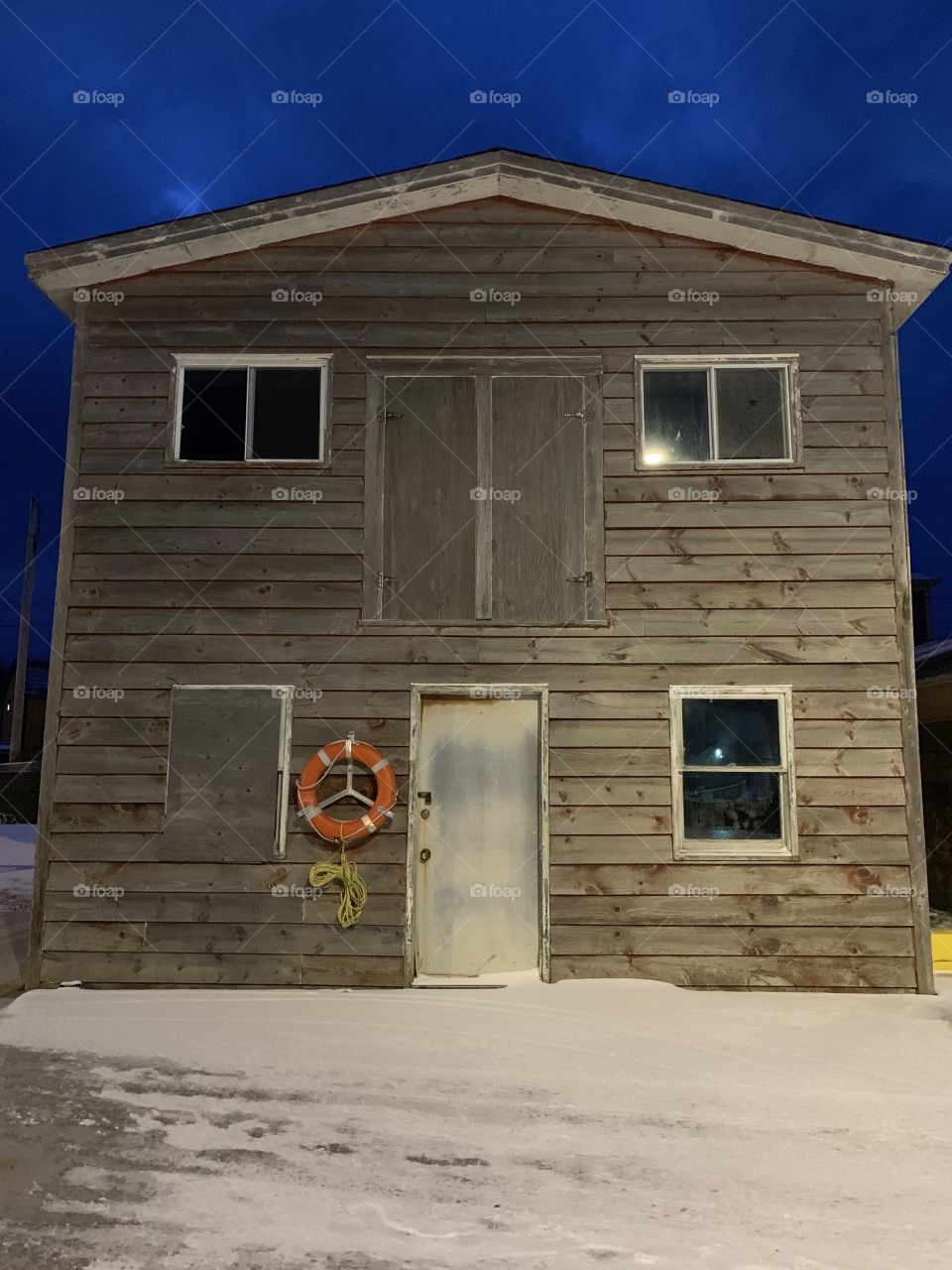 Old fishing building on the wharf 