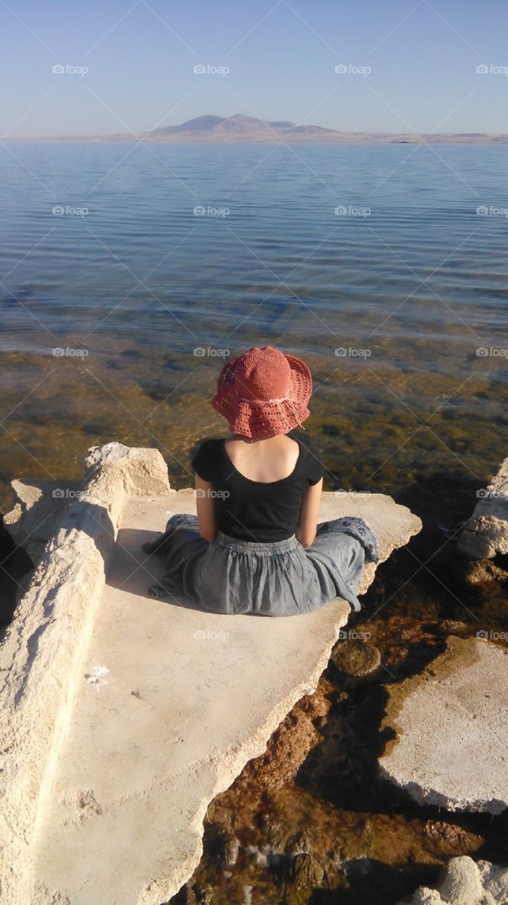 woman in the lake