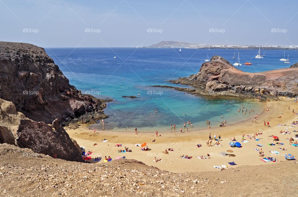 beautiful papagayo beach on lanzarote canary island in Spain