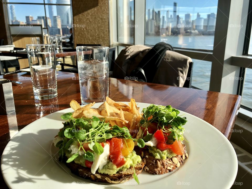 Avocado toast with a view