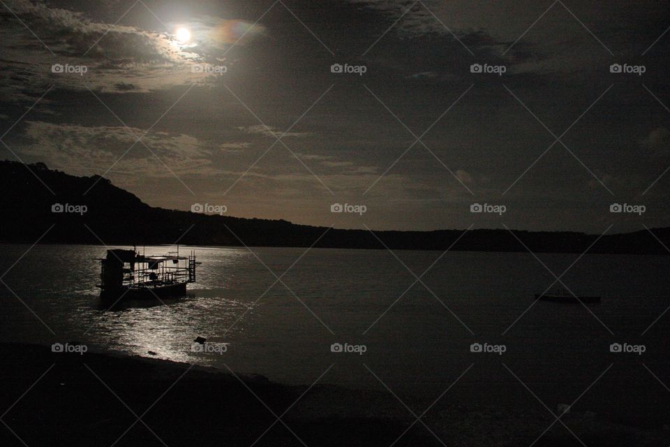 Moonlight over the lagoon.
