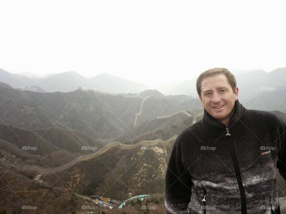 big Wall Beijing. top view of great Wall of china