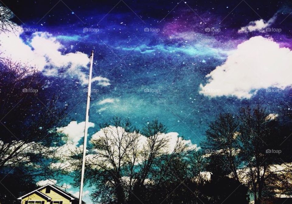 Galaxy in the sky 
(Create on own pic)
