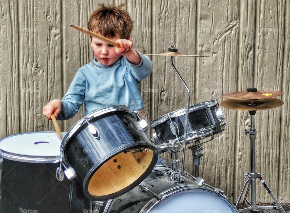 Boy Playing Drums