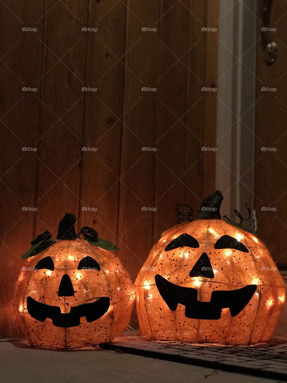 Orange glowing pumpkins