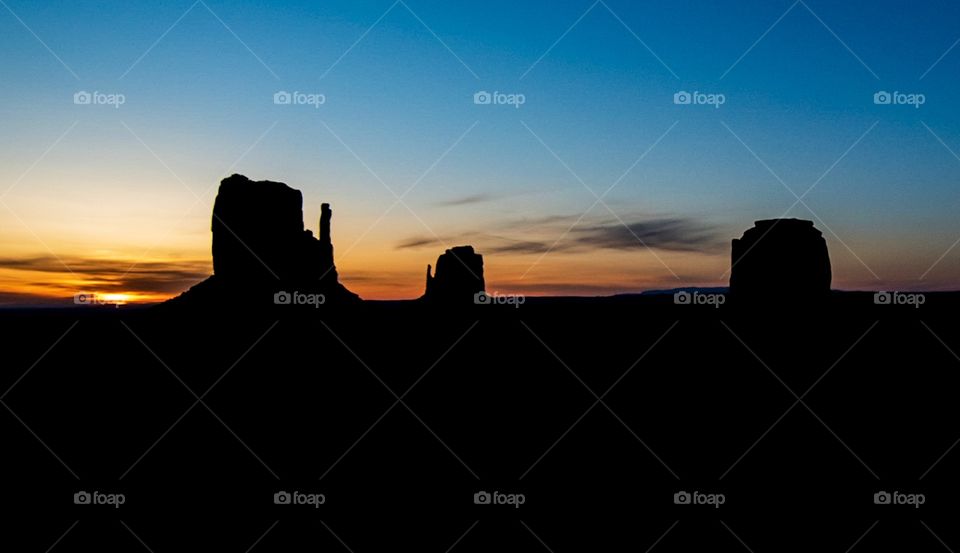 Monument Valley at sunrise. 