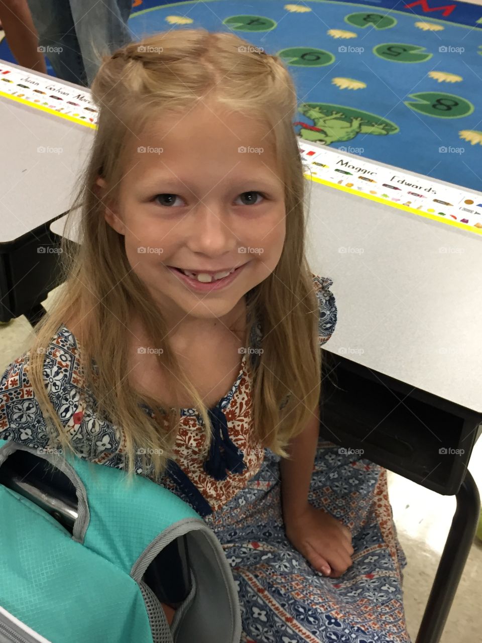 Little girl excited to go back to school