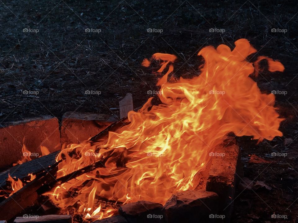 Closeup of campfire