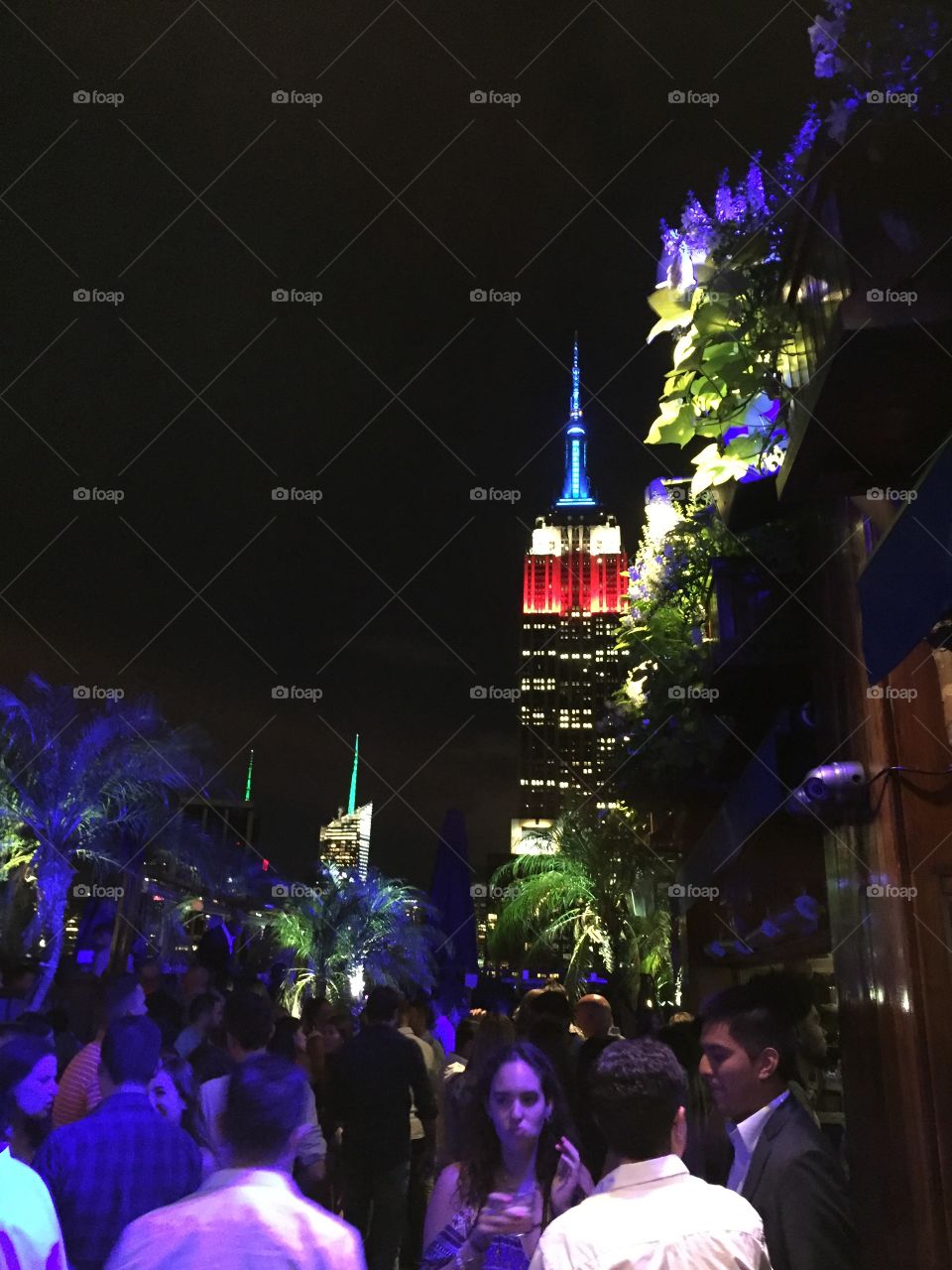 The Empire State Building on a beautiful summer night 