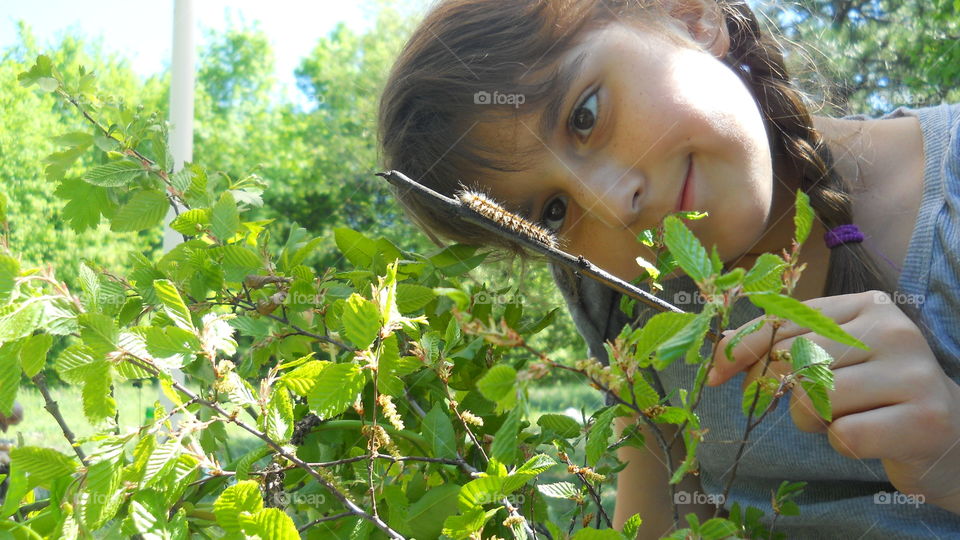#Little , #sweet , #pretty #girl - a naturally person plays with a #millpede