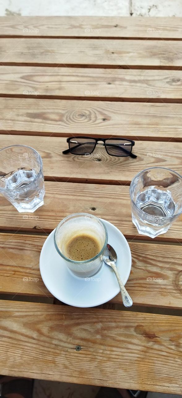 delicious coffee on table.