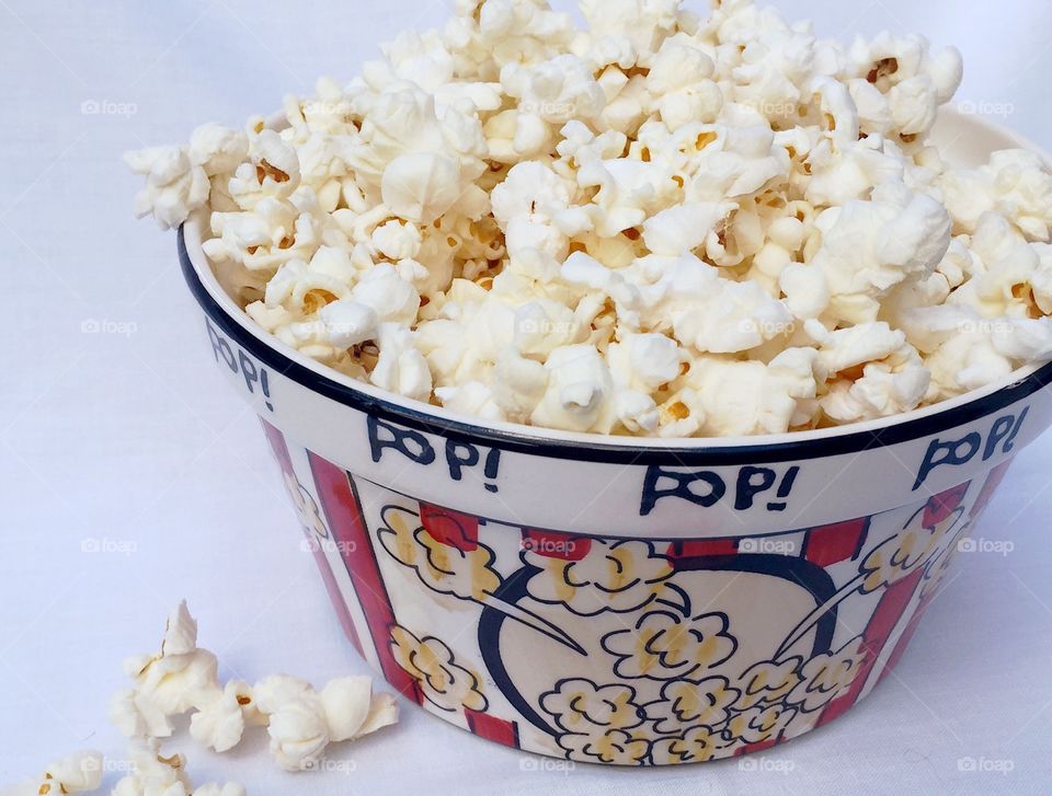 Popcorn in bowl close up