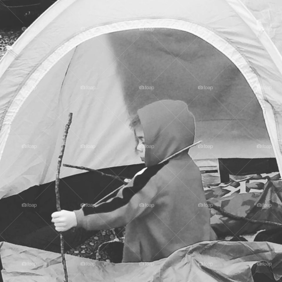 Camping and the imagination of a child. 