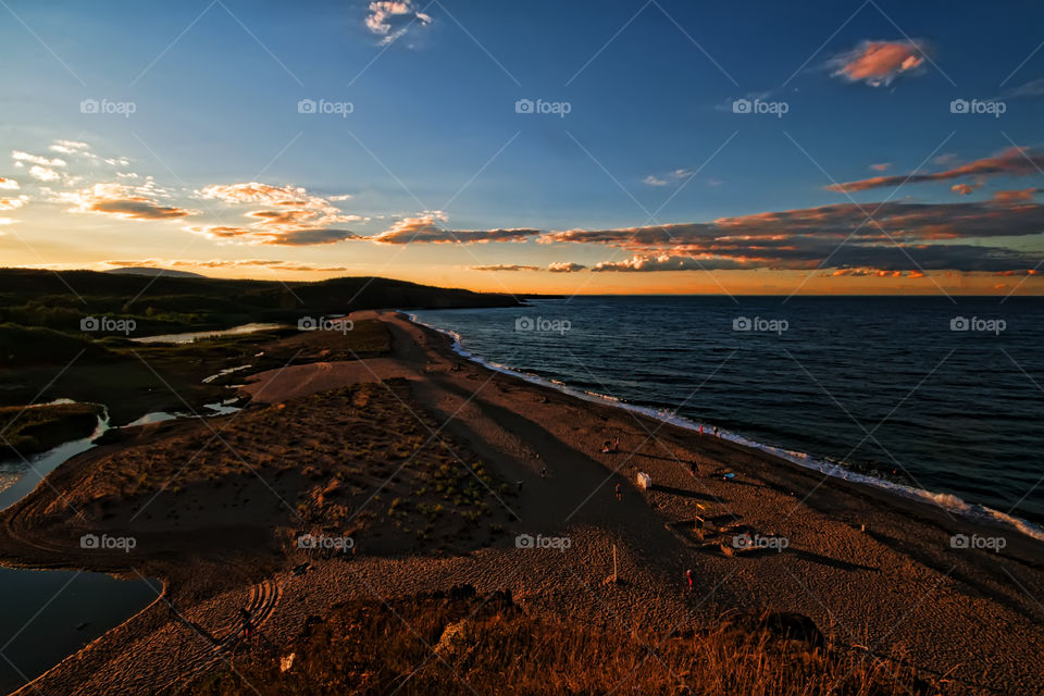 sand beach at sunset