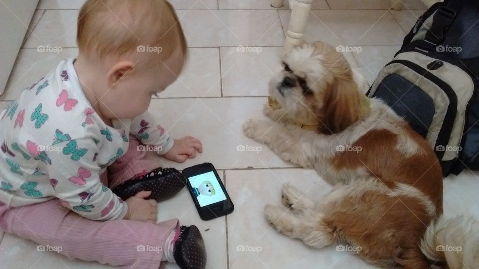 Minha filhota e a cachorrinha