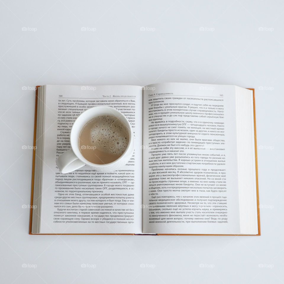 Coffee on the book