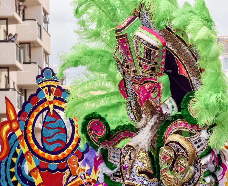 Costumes worn by Junkanoo a Bahamian traditional carnival troupe