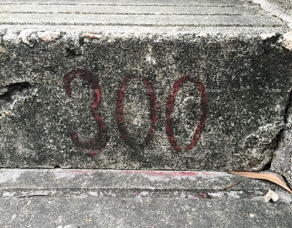 Red Number 300 on Step at Nanshan Mountain - Shenzhen, China