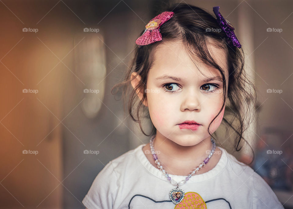 Little girl did her own makeup 