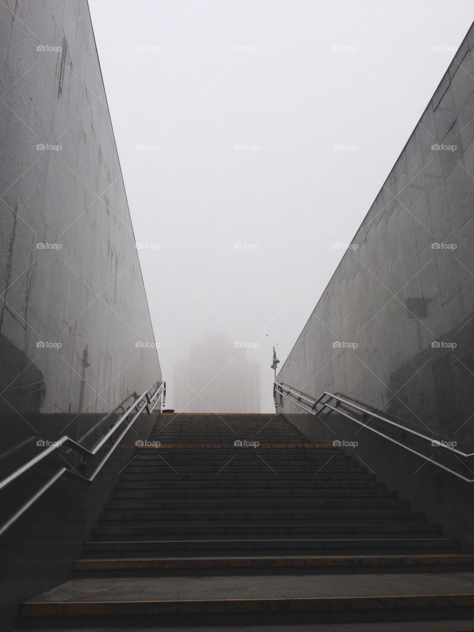 Grey geometry of the city in the morning 