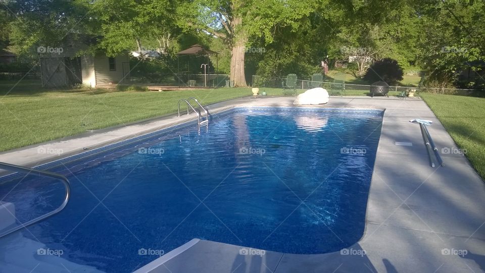 pool in the backyard