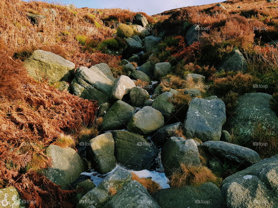 Buebage, The Peak District, Derbyshire, about half an hour from my house. The way the early winter sunlight lays across the landscape is so magical ☀️