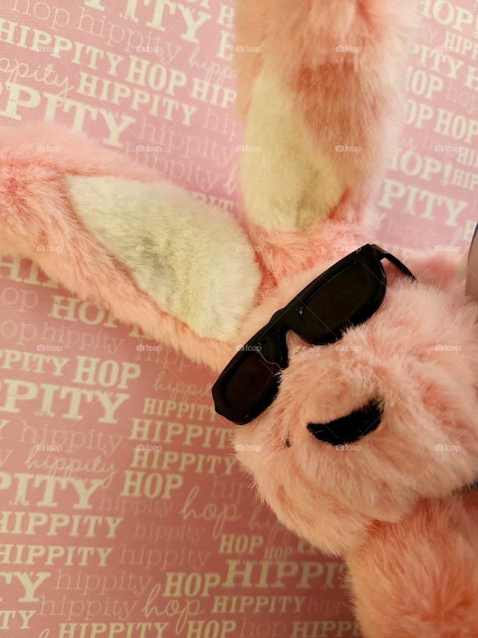 The Energizer mascot bunny rocks the Barbie style with his sunglasses and pink fur