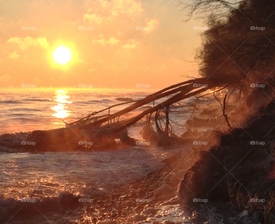 Frozen beach at the Baltic Sea coast 