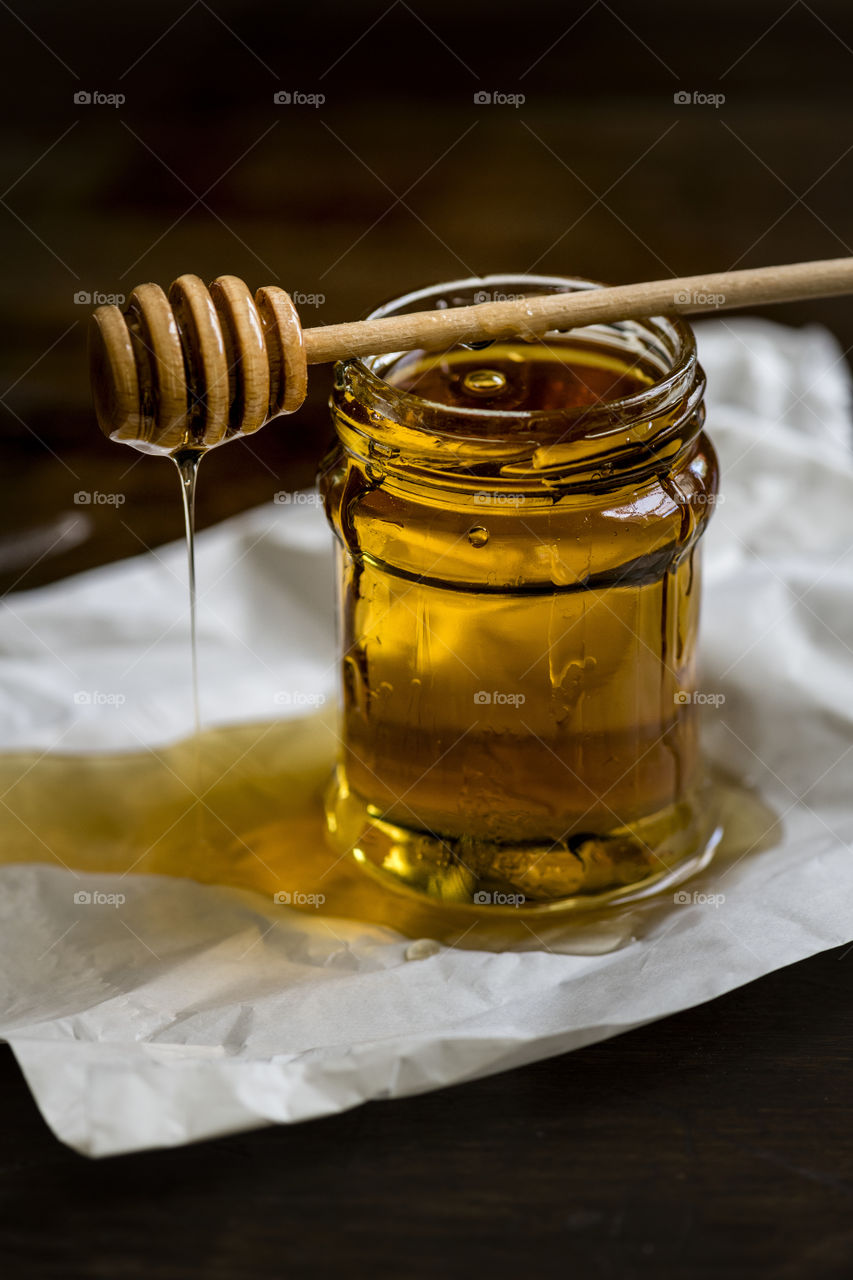 Organic honey food photography recipe idea