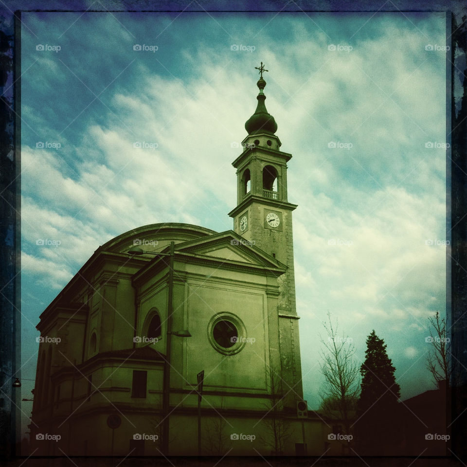 sky clouds church italia by uolza