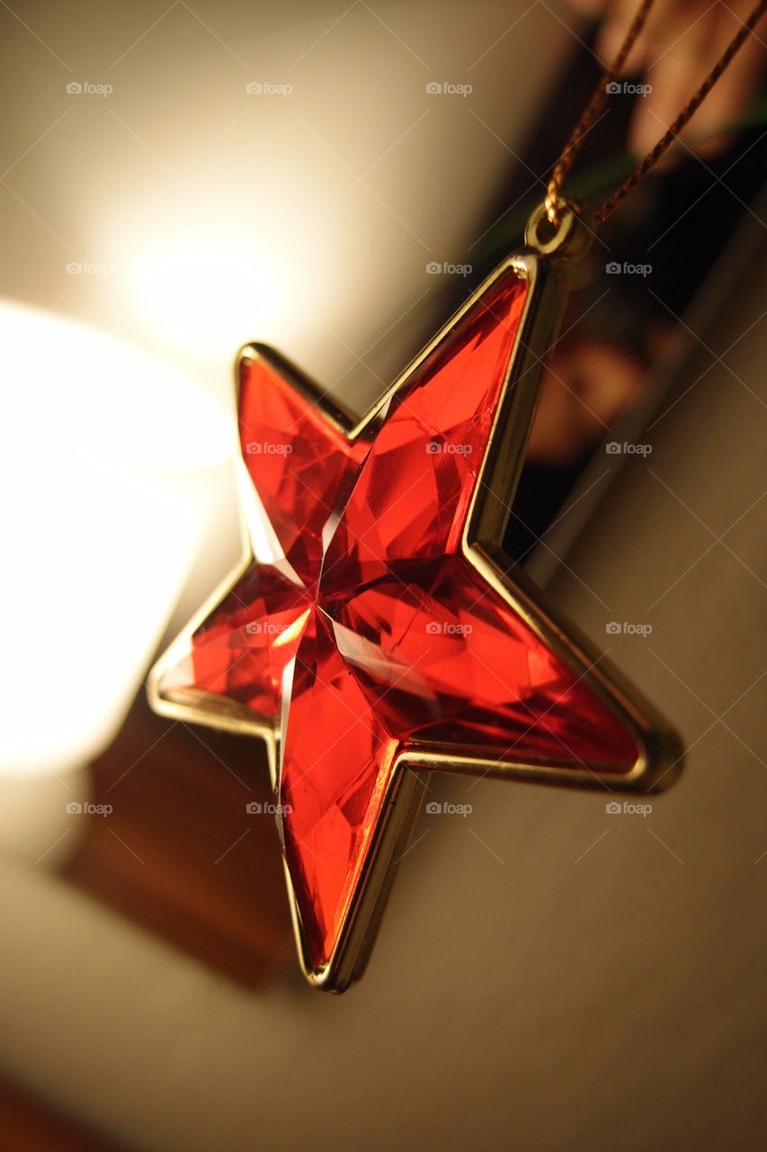 light red christmas star by startomat