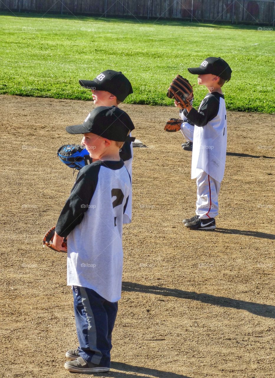 Little Boys Playing Baseball