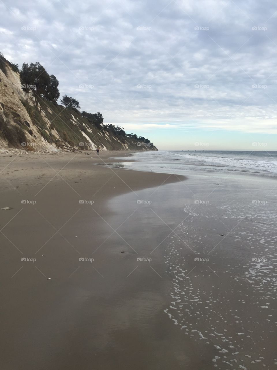 Soft waves washing  up on beach