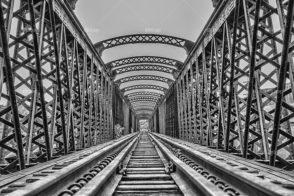 High angle view of railroad track