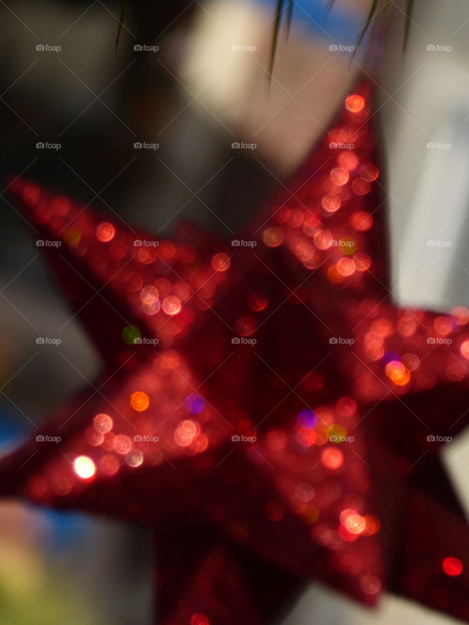 Blurry red star decoration 