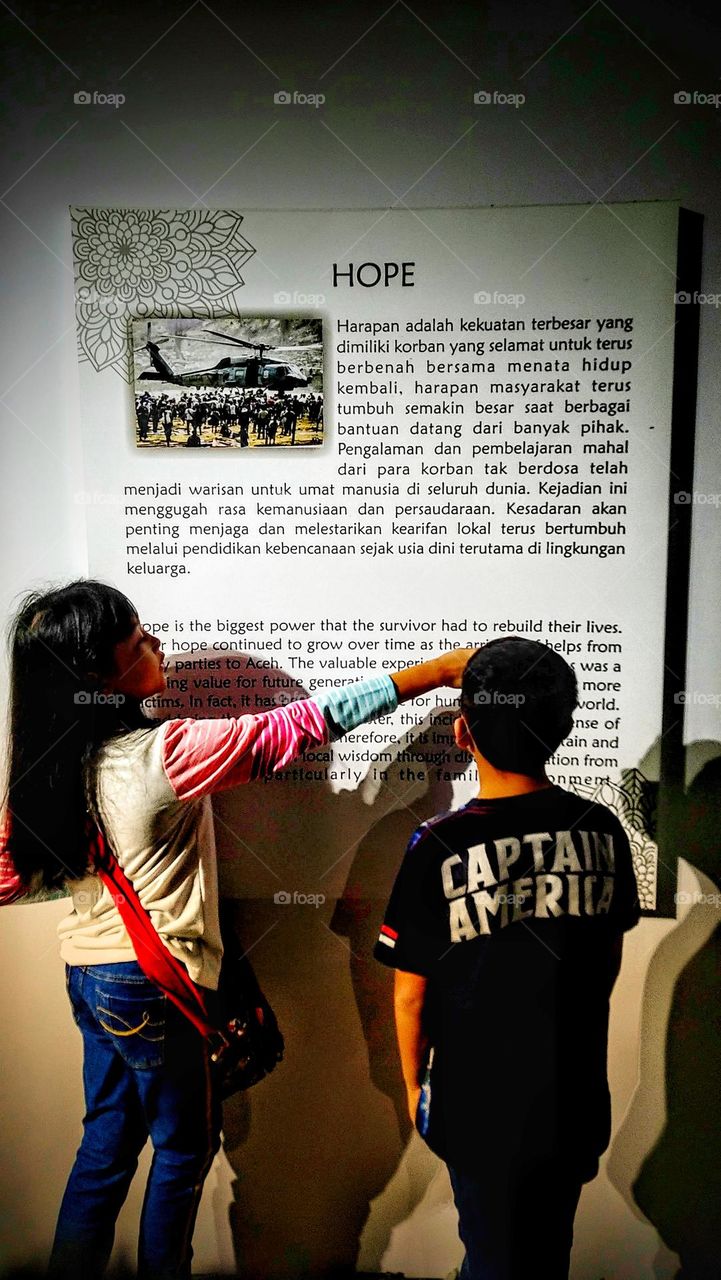 My children visited the Aceh Tsunami Museum and saw Hope's writing.