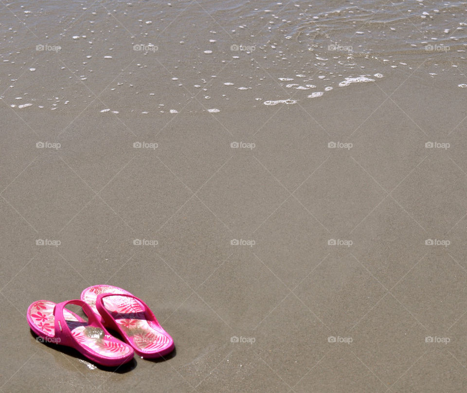 Flip flops on the beach