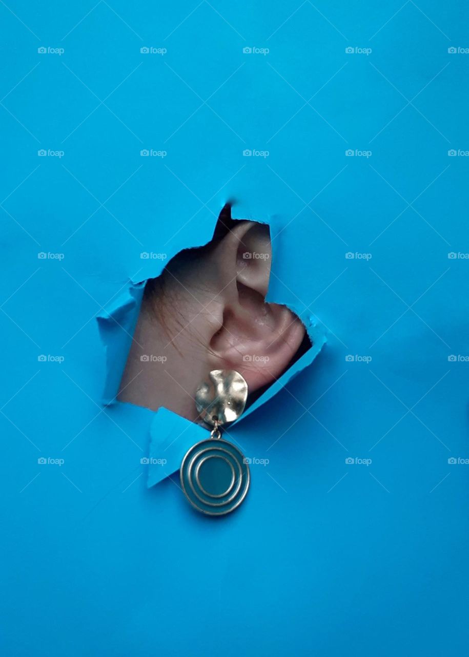 Imitation jewelry on a blue background