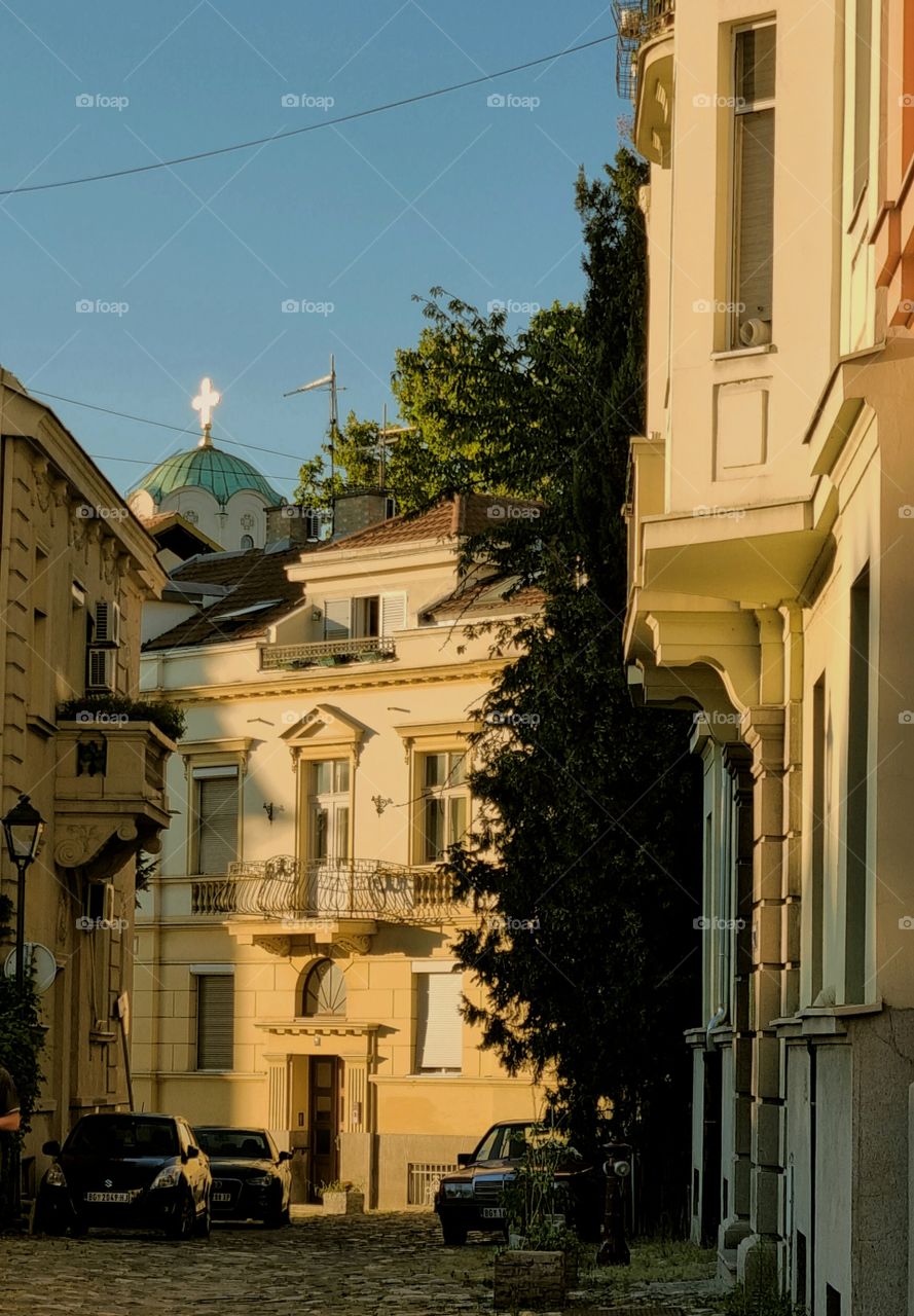 street with the church view - kosancicev venac