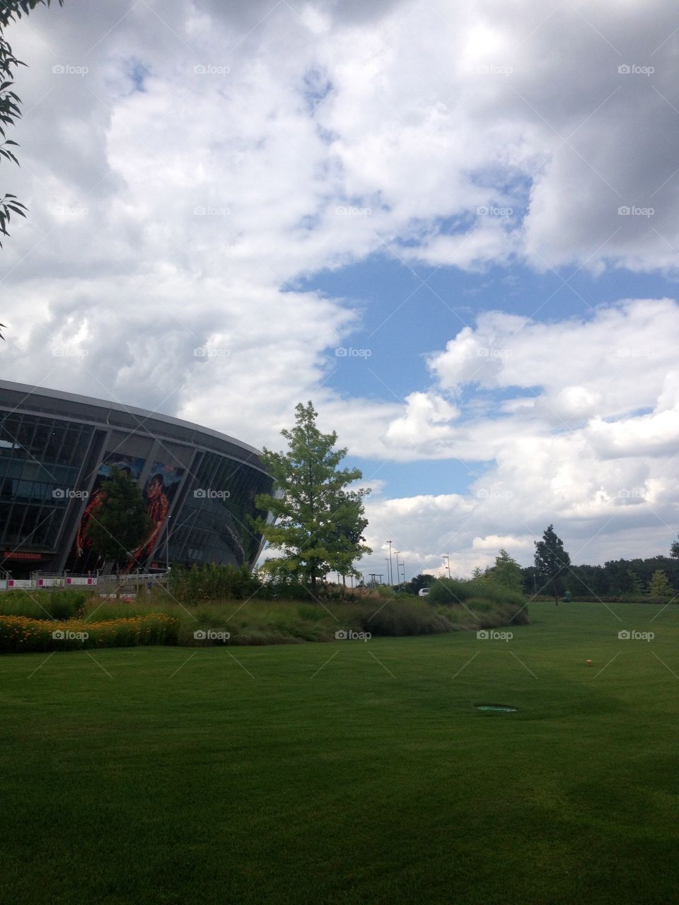 Stadium in Donetsk and park around it
