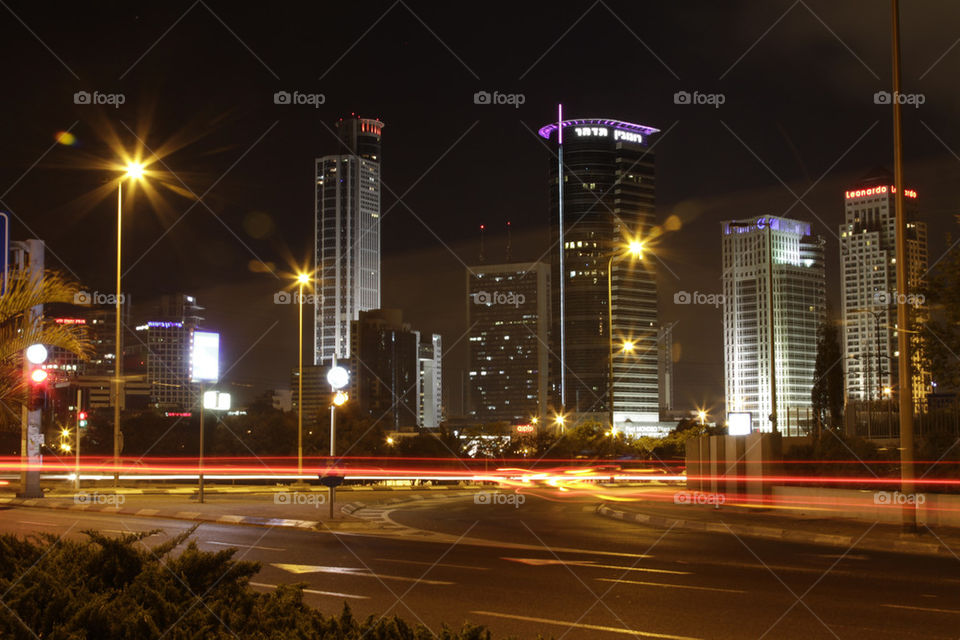 buildings night lights roads by capoeira