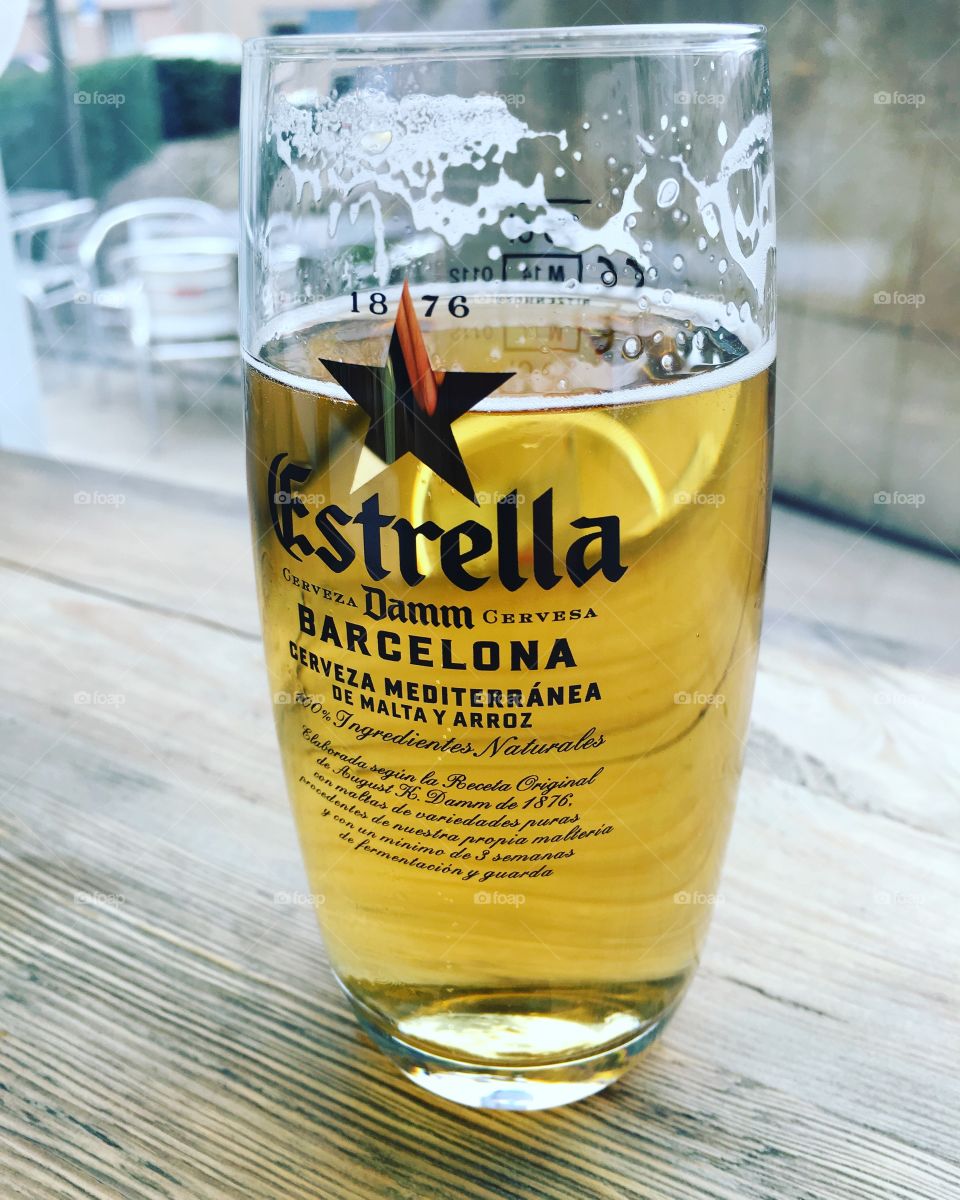 Drinking Estrella :)