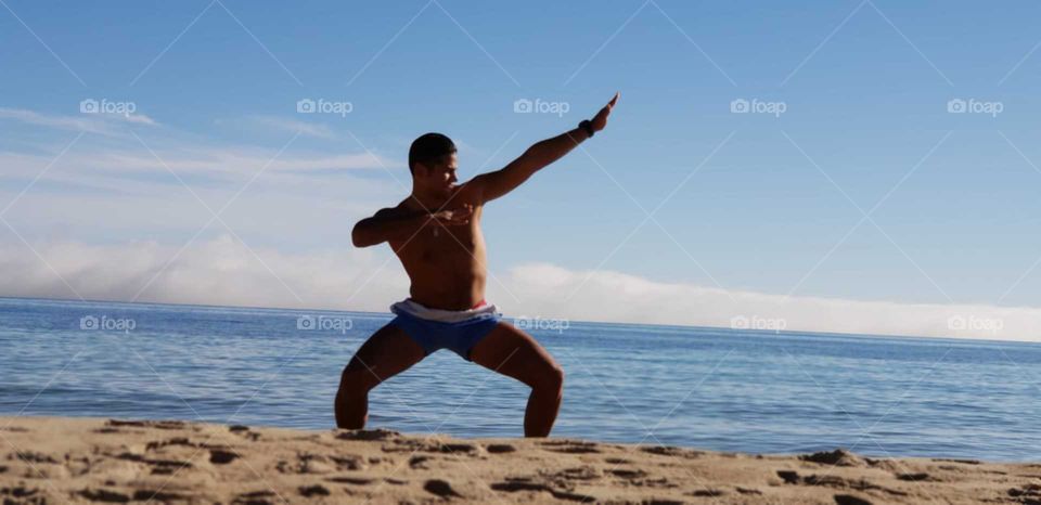 Yoga#training#concentration#beach#sea#sand