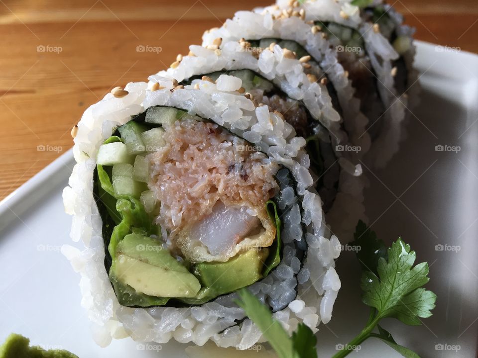 Close-up of fresh Sushi