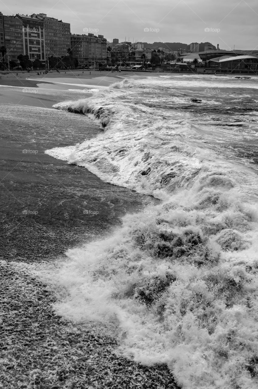 Playa de Riazor, A Coruna, Spain