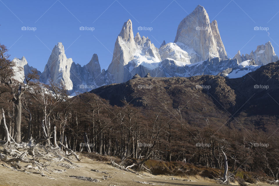 Mountain Fitz Roy in Patagonia Argentina.