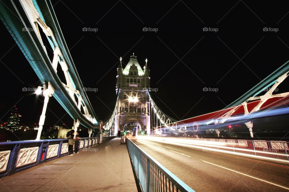 Illuminated London bridge