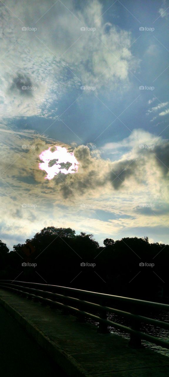 Summer Sun. I took this pic on July 16 2015. in Hopatcong NJ, River Styx Bridge