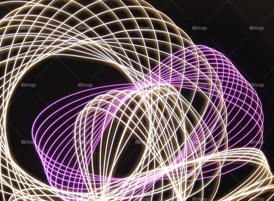 Long exposure, light circles abstract 