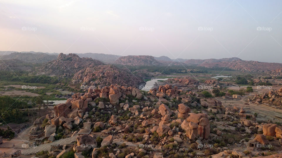 Tungabhadra river Bank  - view from matanga hill